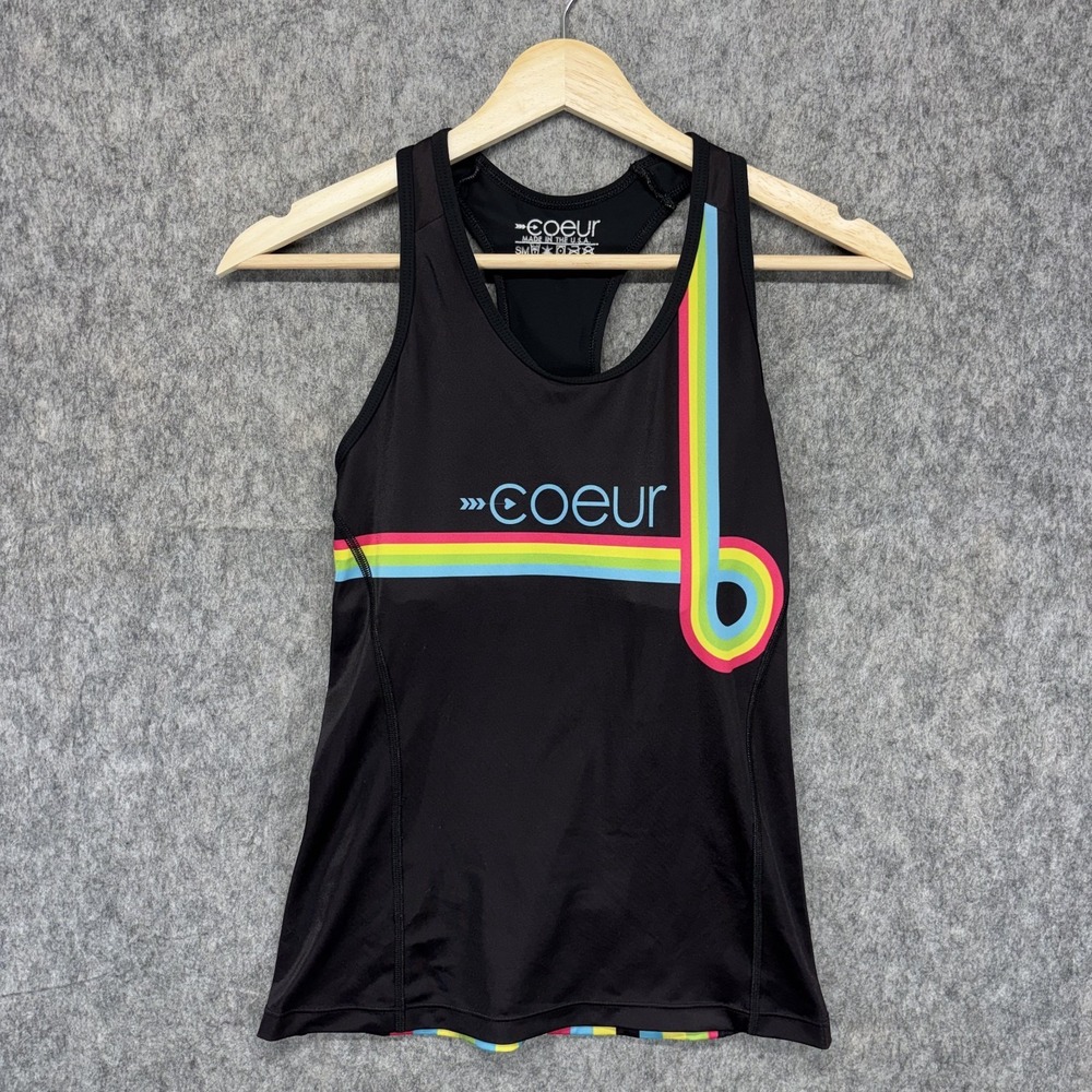 COEUR Triathlon Tank Top Shirt Women's Small Sleeveless Train Run Cycling Black‎
